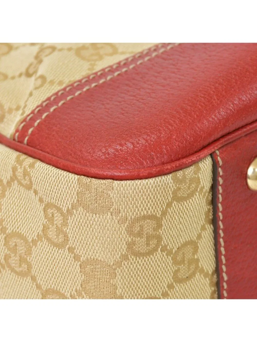 Gucci Handbag GG Canvas Sherry Line Leather Beige